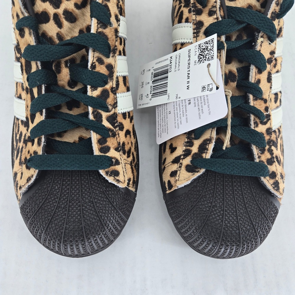 Adidas Superstar II W Leopard Pony Hair Sneakers KI4203 Womens 9.5 Brown Black - Picture 13 of 15